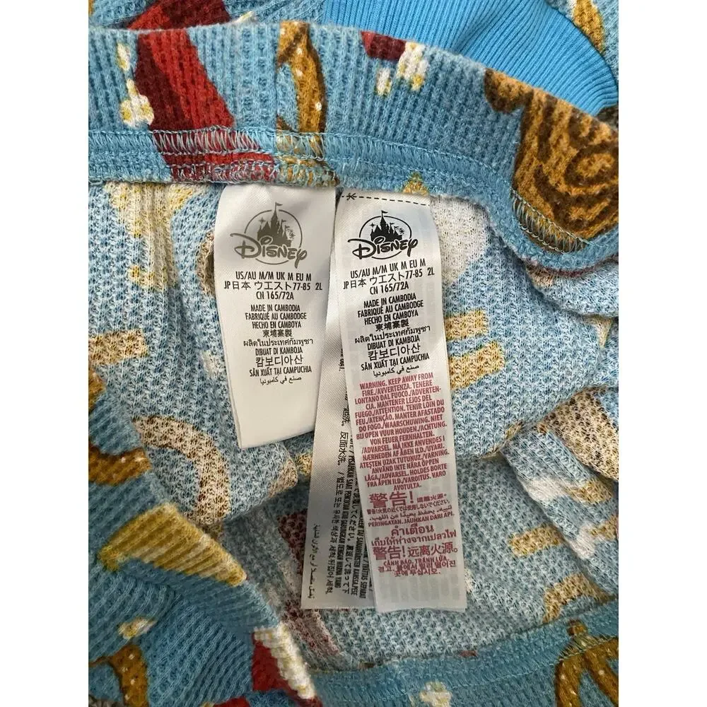 Disney Parks Mickey Pajama PJ Women M Blue Pretzel Food Popcorn Ice Cream Snack - Picture 5 of 5